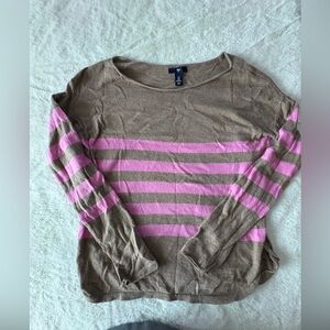 GAP Brown and Pink Striped Sweater